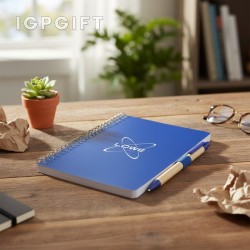 ชุดของขวัญสมุดบันทึกและปากกาลูกลื่นแบบรักษ์โลก