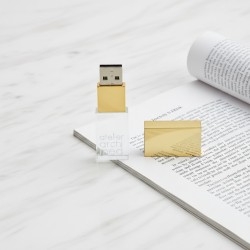 แฟลชไดรฟ์ USB คริสตัลสีทอง - 4GB