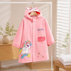 เสื้อกันฝนกันน้ำน่ารักพร้อมเป้สะพายหลังสำหรับเด็ก
