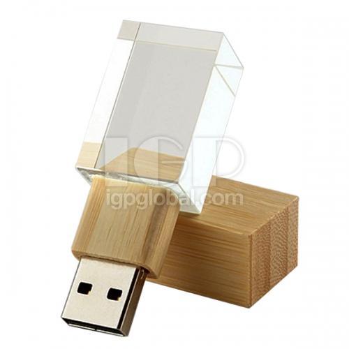 Wooden Crystal Glow USB Flash Drive
