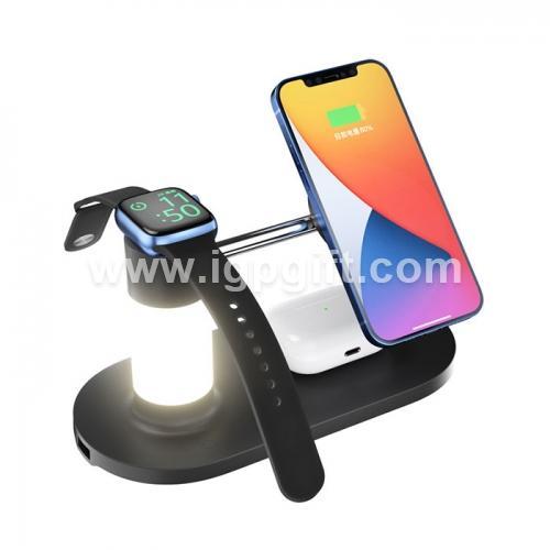 4in1 Multi-functional Wireless Charging Base with Light
