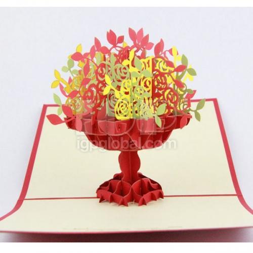 Paper Sculpture Basket Greeting Card
