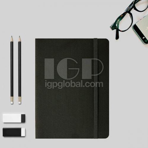 Elastic Band Leather Business Notebook