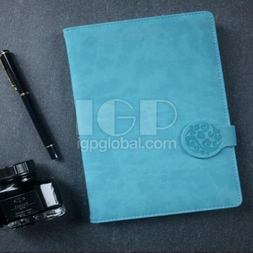 Leather Round Button Notebook