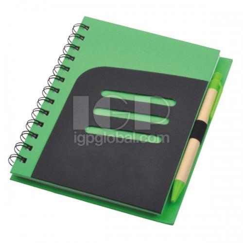 Two-color Recycle Notebook with Pen