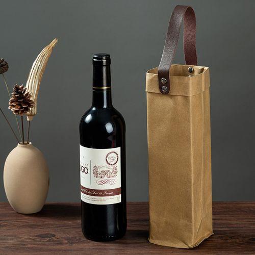 Washable Kraft Paper Wine Bag