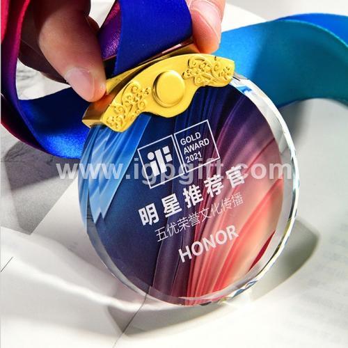 Crystal Medal with Ribbon