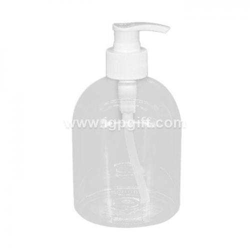 Transparent hand sanitizer bottle