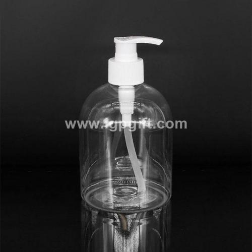 Transparent hand sanitizer bottle