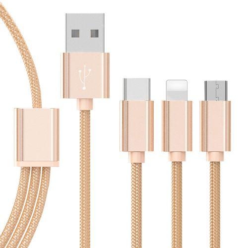 Three-headed Charging Cable