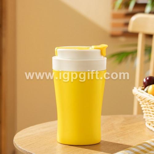 Dazzling flip lid insulated coffee mug