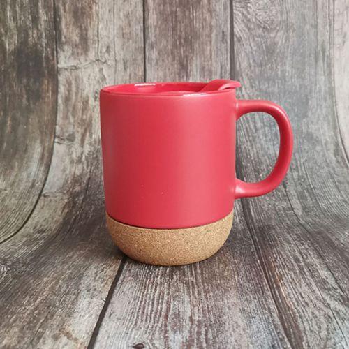 Ceramic Coffee Mug with Wooden Bottom