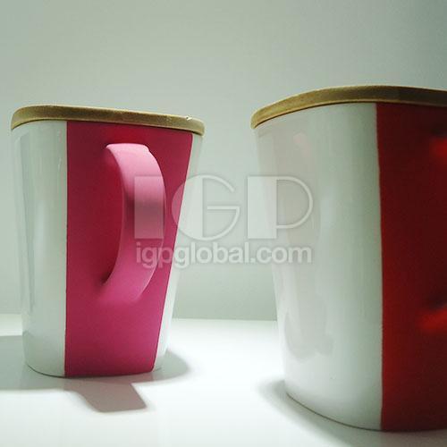 Wooden Lid Ceramic Mug