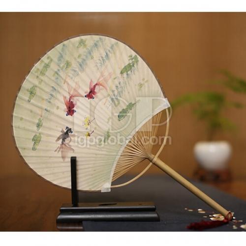 High-end Japanese Style Bamboo Circular Fan