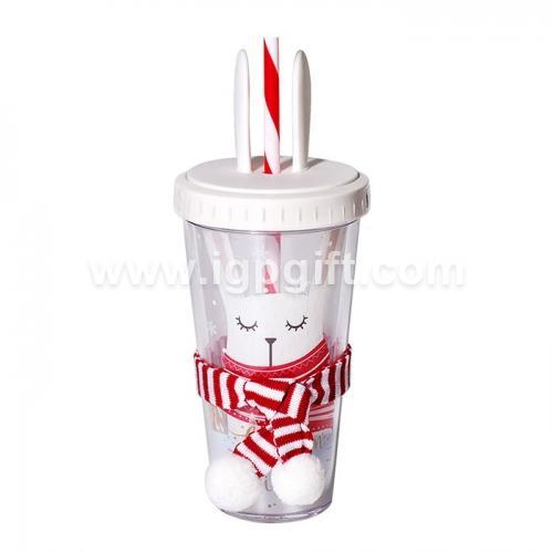 Double-layer Cup with Straw